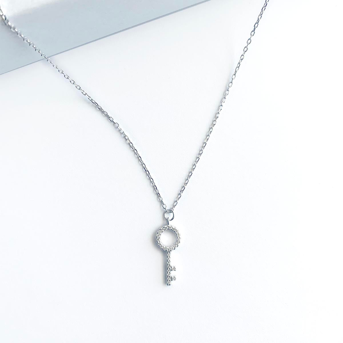 Key Necklace 925 Sterling Silver Plain Simple Key Jewelry 